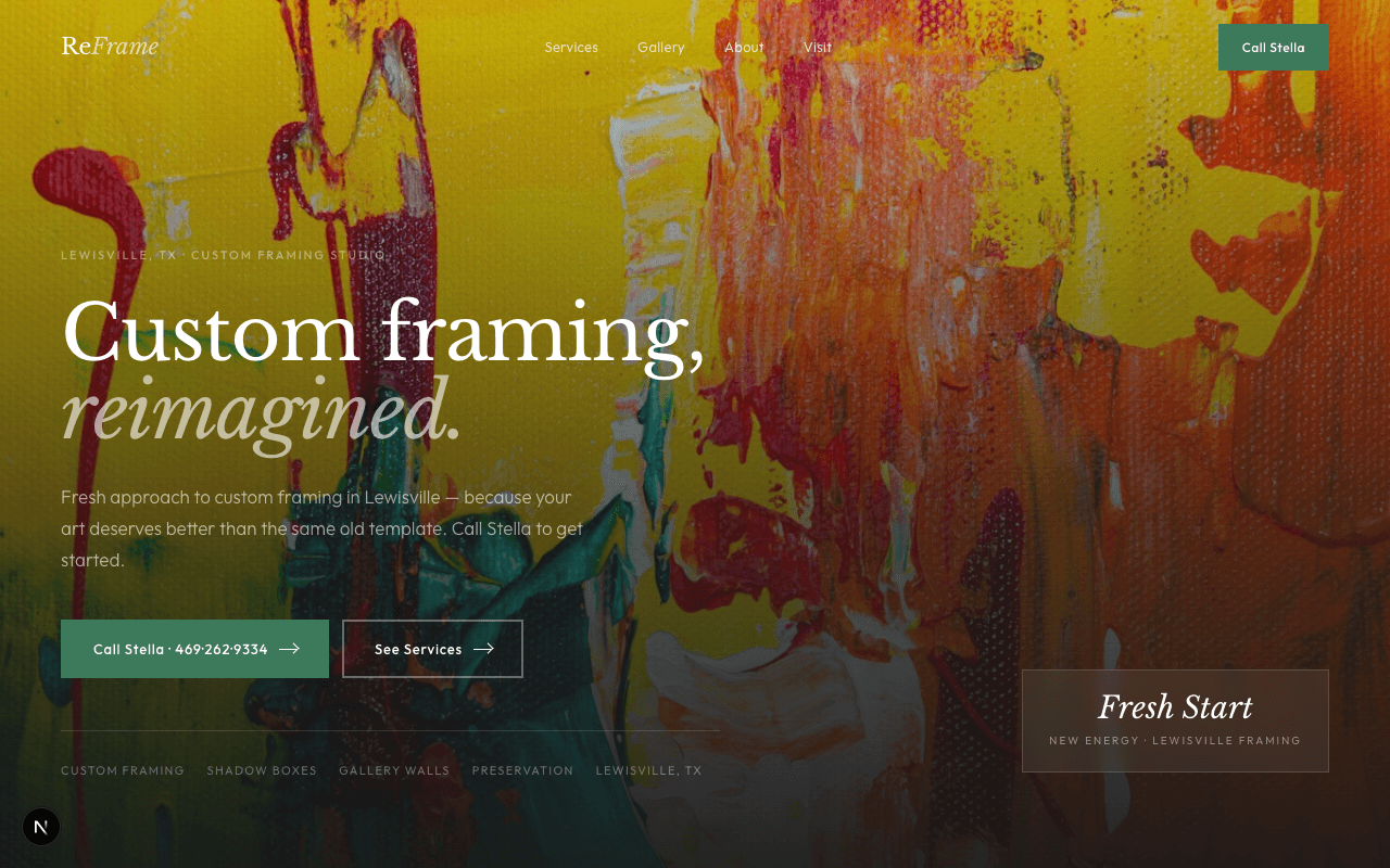 ReFrame website in Lewisville, TX